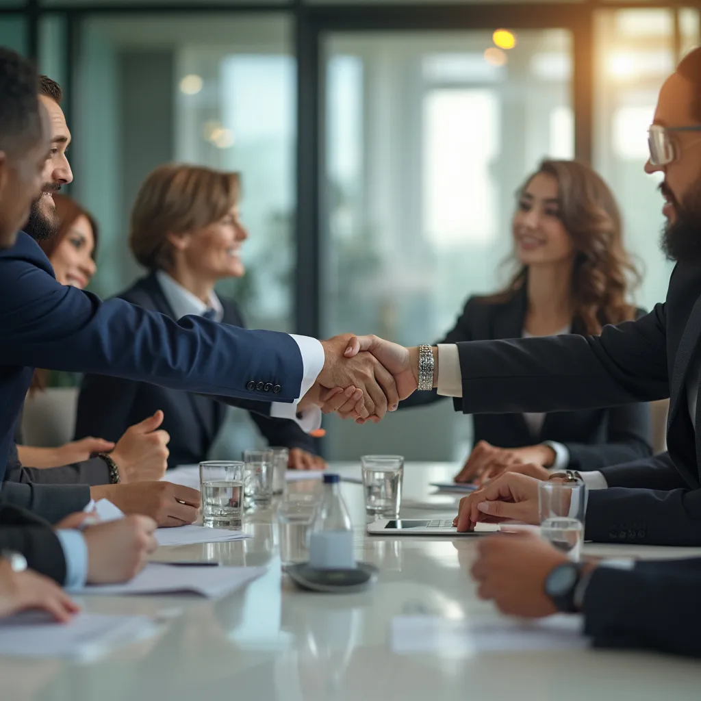 Reunião de negócios com parceiros internacionais